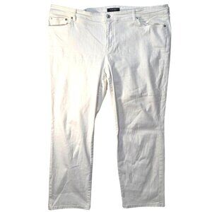 Lauren Ralph Lauren White Mid Rise Straight Leg Jeans Women's Plus Size 18W